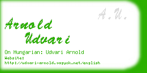 arnold udvari business card